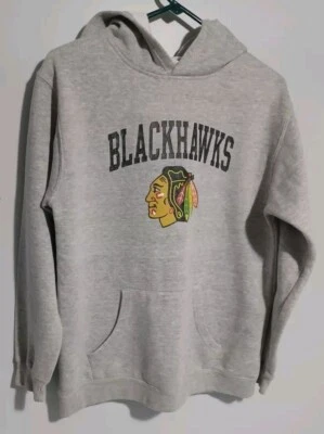 Reebok Chicago Blackhawks Hoodie Mens Sz S Grey Sweatshirt Pullover (F3) - Image 1 of 4