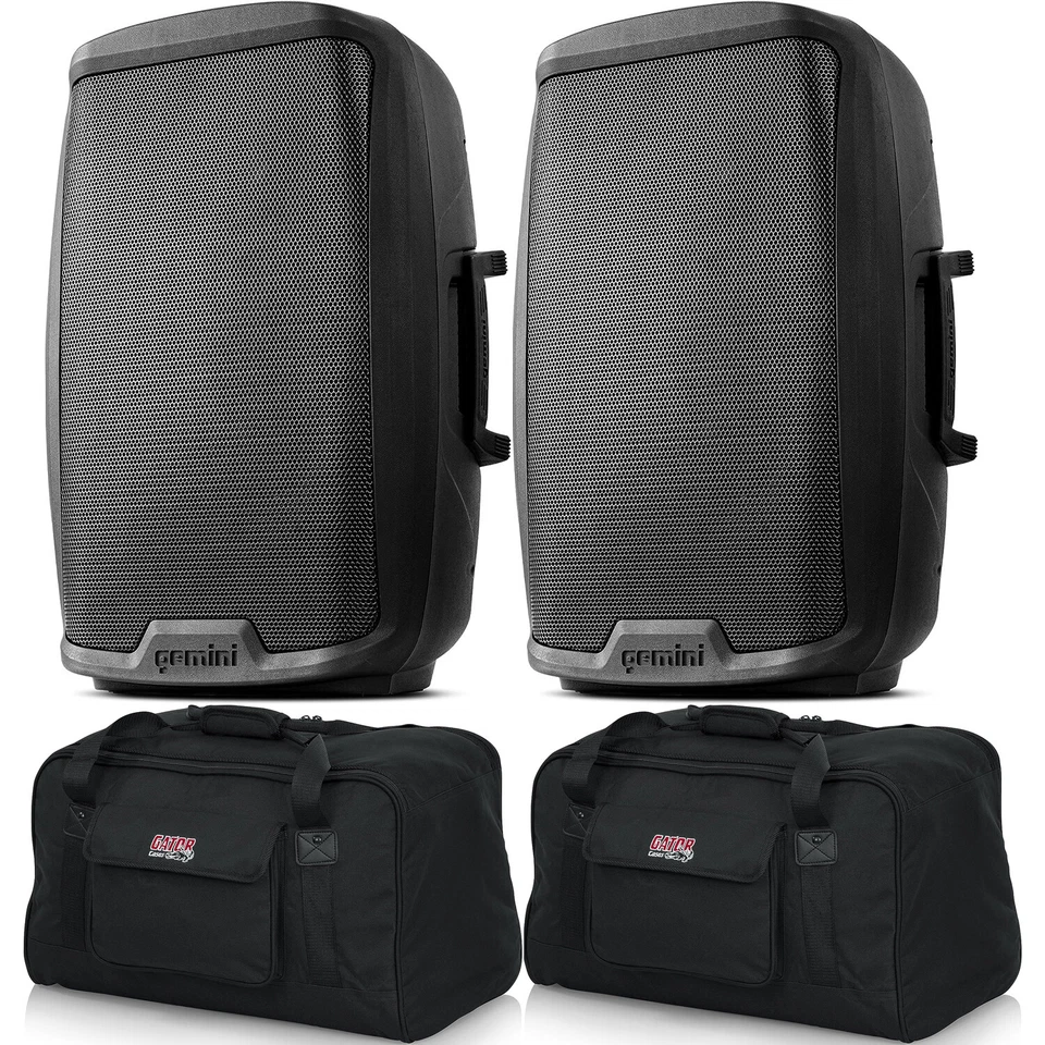 Gemini AS-2112BT 1500-Watt 12" Active Bluetooth Loudspeakers (Pair) w/ Bags - Image 1 of 1
