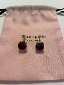 Kate Spade New York  Small Square Leverbacks Amethyst Earrings Gold One Size New