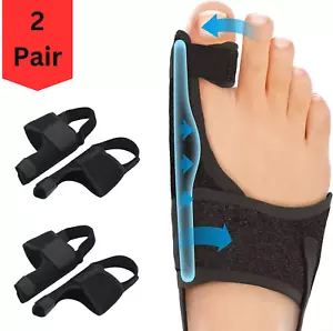 (2 PAIR) Treatmedy Bunion Fix Toe Valgus Corrector Adjustable Orthosis Splints - Picture 1 of 7