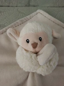 White Lamb Lovey 11"x11" Tan Security Blanket w/ Stars 2002 Buba - Picture 1 of 8