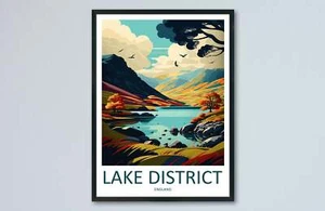 Lake District Print Lake District Home Decor Landscape Art Print Lake District W - Picture 1 of 10
