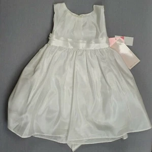 Baby Girl New Sweet Kids 24 Month White Satin Dress Wedding/Baptism - Picture 1 of 3