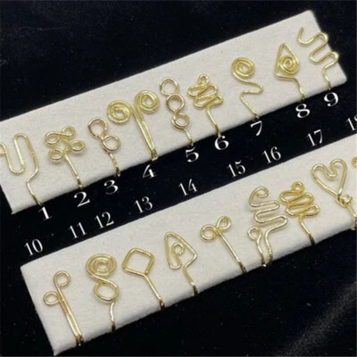 Gold Plated Personality Nose Ring No Piercing Nose Clip Nose Cover Nose Pin - Image 1 of 4