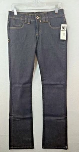 NEW DC Shoes STR Stretch Rinse Straight Black Denim Jeans Womens 27 - Picture 1 of 12