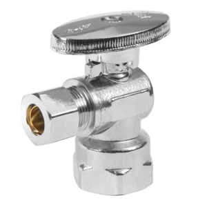EFIELD 20 PCS 1/2" FIP X 3/8" OD 1/4 Turn Compression Angle Stop Valve, Chrome - Picture 1 of 3
