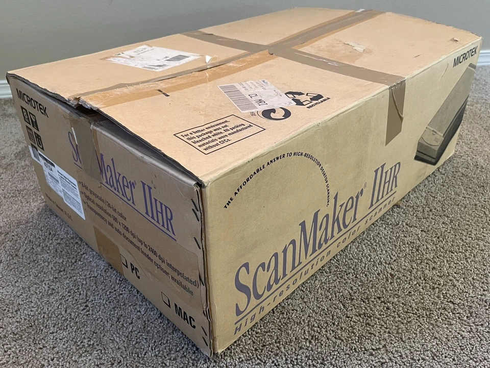 New! Microtek ScanMaker IIHR PC Color Scanner MRS-1200ZS Vintage 1995 SMIIHR - Image 1 of 4
