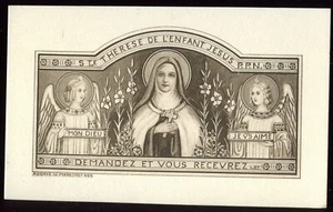 ANTIQUE HOLY CARD OF ST THERESE OF CHILDREN JESUS - Picture 1 of 1
