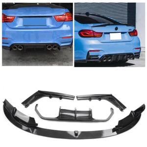 Divisor de labios delantero estilo BMW F80 M3 F82 M4 15-2020 MP + difusor de parachoques trasero - Imagen 1 de 13