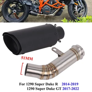 For 1290 Super Duke R 14-19/GT 17-22 Motorcycle Escape Exhaust 51MM Black - Picture 1 of 6