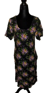 Handgefertigtes indisches Kurta-Kleid Damen klein/mittel Blumenmuster mehrfarbig Kurzarm - Bild 1 von 6