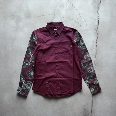 Camisa social Versace Jeans Couture estampada estilo barroco tamanho médio - Imagem 1 de 4