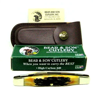 Nuovo coltello da tasca USA BEAR & SONS MGC 2004 Transition Congress 2 lame manico cervo - Foto 1 di 12
