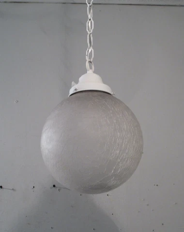 Antique Vintage Mid Century Crackled Glass Pendant Light Chandelier Cover