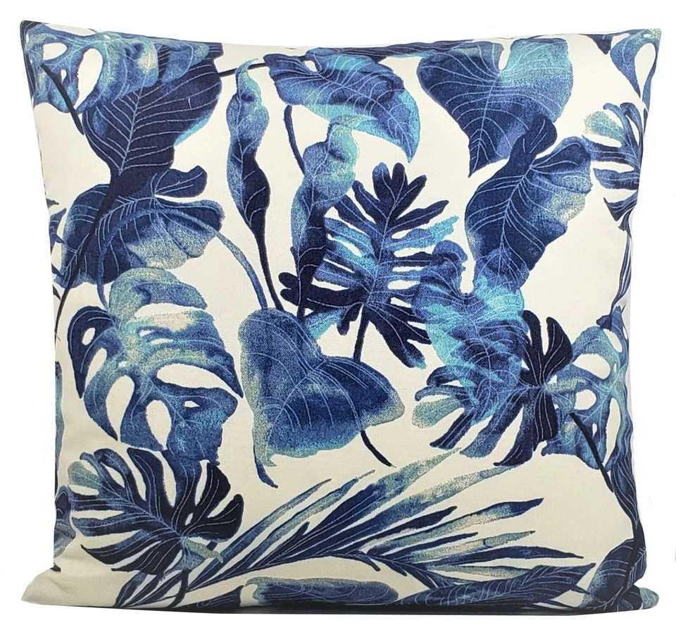 Tommy Bahamas Outdoor Inky Palms 17'' Decorative Throw Pillow Cover in Indigo - Image 1 of 4
