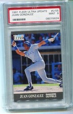 1991 Fleer Ultra Update Juan Gonzalez Card #U55, PSA-9 MINT, Texas Rangers 5624