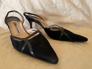 Manolo Blahnik Tacón Negro 9.5 - Imagen 1 de 23