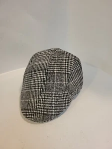 Black Plaid Gatsby Newsboy Golf Hat One Size - Picture 1 of 5