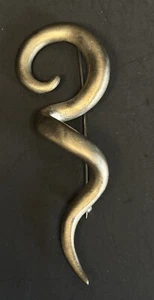 Vintage Modernist Squiggle Statement Pin Napier? In Silver Tone EUC - Picture 1 of 5