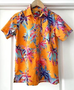 Retro Rifle AKs and Vacays Sz XL Youth Kids Boys Button Front Shirt - Picture 1 of 9