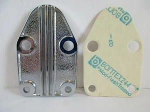 BLOQUE PEQUEÑO CHEVY BOMBA DE COMBUSTIBLE CON ALETAS BLOQUE FUERA DE PLACA CROMO sbc 327 350 383 #2057X - Imagen 1 de 4