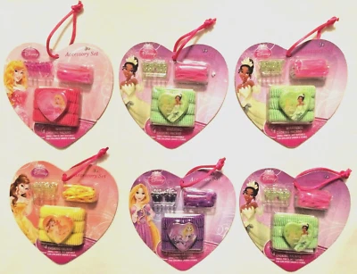 6x Conjunto de Acessórios de Cabelo Disney Princesa Tiana Bella Rapunzel Aurora - Imagem 1 de 3