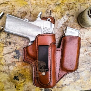 Hand Molded Leather IWB Combo Holster And Mag Pouch for All Glock Models - Picture 1 of 5