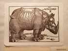 Vintage Marque De Martin Holzblockdruck auf feinem handgefertigtem Papier 8x11 Dürer Nashorn