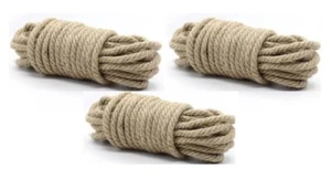 6mm 100% Natur Rein Hanfseil Geflochten Gedreht Kordel Garn 3 x 10 Meter Rollen - Bild 1 von 1