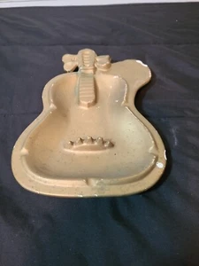 Ashtray Or Wall Hanging Guitar Shaped Souvenir Copper Color - Picture 1 of 11
