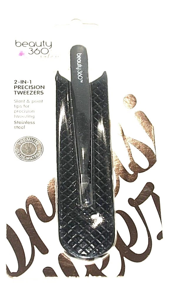 (LOTE DE 12) Pinzas de precisión Beauty 360 2 en 1 inclinadas y puntas acero inoxidable Foto 1 de 1