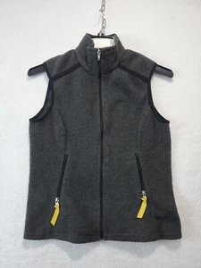 Patagonia Synchilla Vest Women's Size Med Gray Yellow Fleece Full Zip Gorpcore - Picture 1 of 11