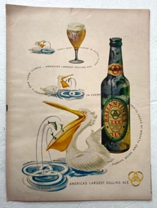 Ballantines Vintage Print Ad 1949 Ale Stork Glass Bottle Flavor 10.5x14 In - Picture 1 of 1