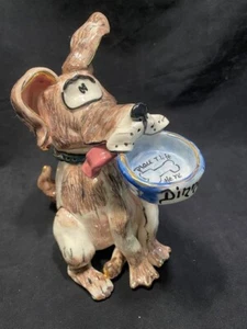 Goldminc Clayworks Ceramic Dog T-lite Silly Dinner dog - Picture 1 of 3