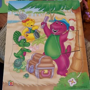 MattelTray Puzzle "Barney & Friends" H1898 8 pieces used - Picture 1 of 5