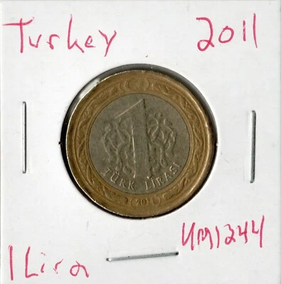 Coin Türkiye 1 Lira 2011 KM1244, bimetallic - Image 1 of 2