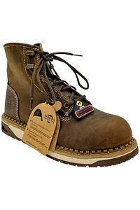 Georgia Boot Women's Wedge Leather Comp Toe Boot Brown - Picture 1 of 3