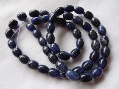 Cuentas de piedra lisa ovaladas redondas de sodalita natural de 16" de 7-8 mm de largo A634 DNG Foto 1 de 3
