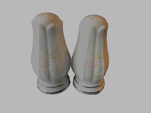 Vintage Noritake Salt & Pepper Shakers Porcelain Temptation Pattern - Picture 1 of 9