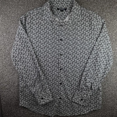 Karl Lagerfeld Shirt Mens Medium Geometric Cube Print Button Up Modern Designer - Image 1 of 4