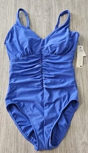 Miraclesuit & Talbots  One Piece Swimsuit NWT Sz 12 Underwired  Periwinkle Blue - Picture 1 of 13