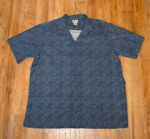 LL Bean Men's XXL-Tall Aztec Geometric Short Sleeve Button Up Shirt - Picture 1 of 4