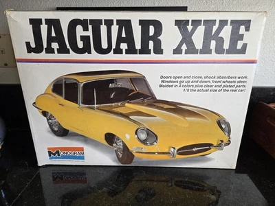 VINTAGE MONOGRAM JAGUAR XKE 1/8 SCALE CAR  MODEL KIT  - Image 1 of 4