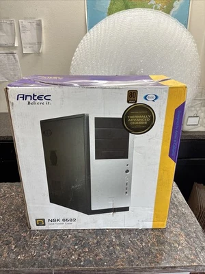 Antec NSK 6582 Silver Face 0.8mm Thick Steel ATX Mid Tower Computer Case - New - Image 1 of 4