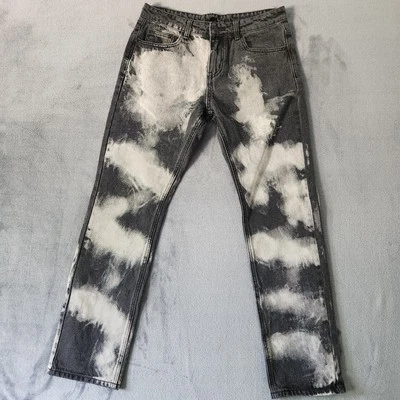 Pantalones de mezclilla Reckless Y & R para hombre talla 29 gris neblina tie dye pierna recta Foto 1 de 4