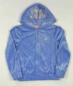 Girl's Youth Juicy Couture Velour Zip Up Hooded Jacket Hoodie NEW - Picture 1 of 4