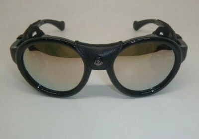 Moncler ML 0046 Negro 01L Dorado Espejo Plástico Redondo Gafas de Sol Marco 52-20-140 Foto 1 de 4