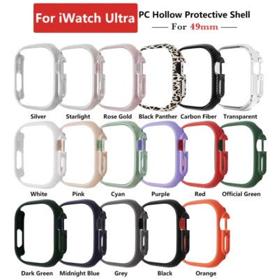 Glass+Cover Screen Protector PC Tempered Frame Case For Apple Watch Ultra 49mm - Image 1 of 4