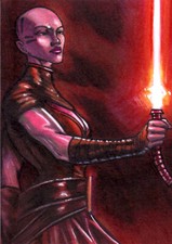 STAR WARS ASAJJ VENTRESS Clone Wars SITH Variant 3 Sketch Card PRINT 1 of 10 ART