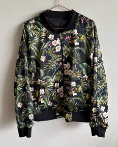H&M Hombres Chaqueta Bomber Reversible Floral Colorida Puños Acanalados Cremallera Completa Talla XL - Imagen 1 de 9